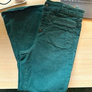 American Eagle Size 18 Hi-Rise Flair Green Corduroy Pants